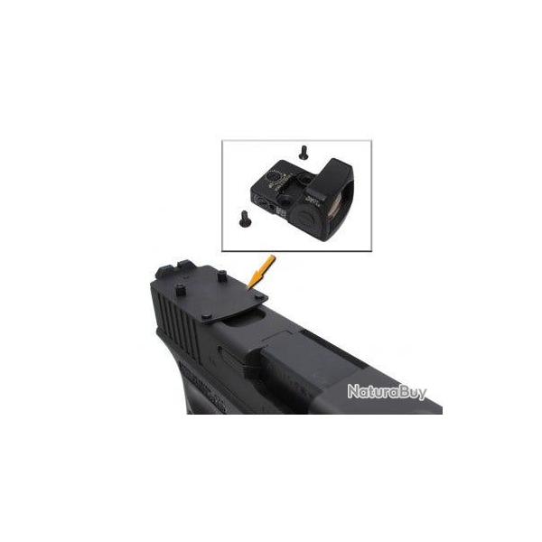 Mount Slim avec rear sight pour RMR pour G-Series Marui/WE GBB - Aluminium CNC / Noir - WiiTech