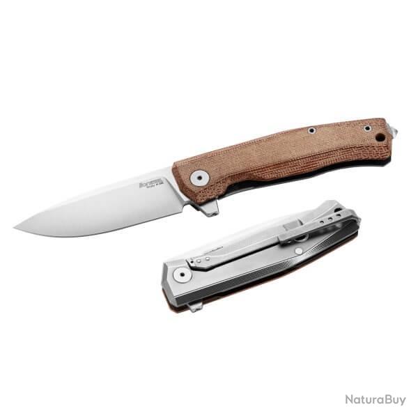 MT01.CVN Couteau pliant Lionsteel "Myto" Titanium gris/micarta naturel avec outils de serrage