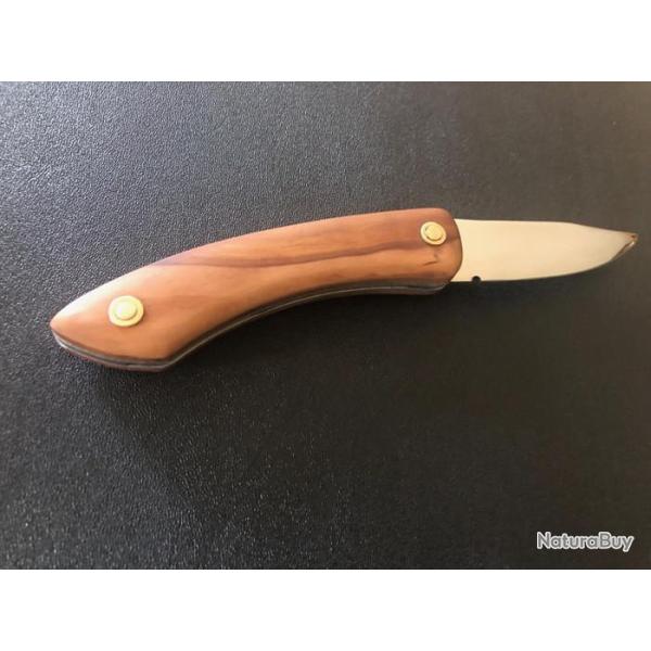 Couteau artisanal Le Garenne� pliant � friction lame 8cm inox Z40C13 Manche pommier