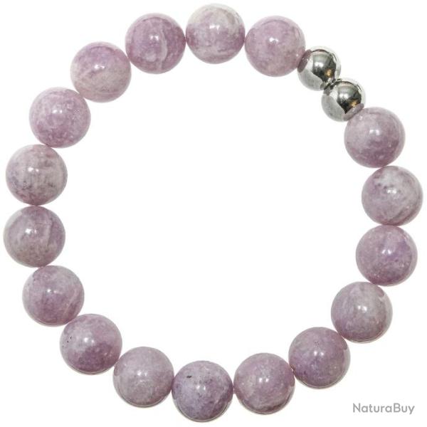 Bracelet en lpidolite - Perles rondes 10 mm