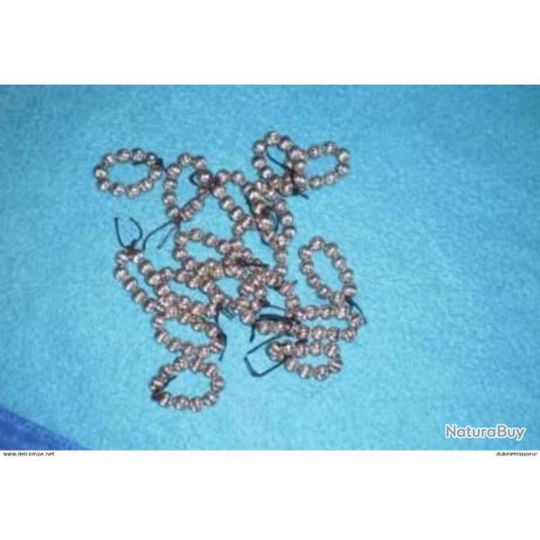 Perles stri�es 6,2 mm en m�tal nickel� ! Indianiste, Trade, Old Time, Reconstitution...