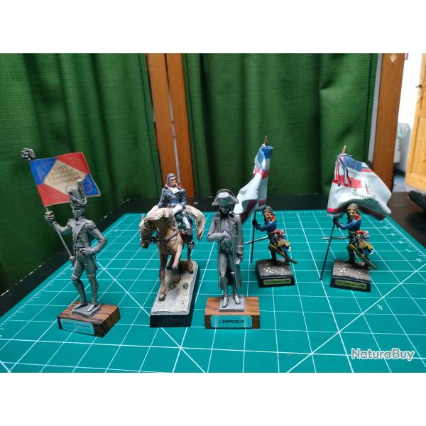 LOT DE 5 FIGURINES NAPOLEON BONAPARTE, LES ETAINS DU PRINCE ET  COBRA EDITIONS, PREMIER EMPIRE