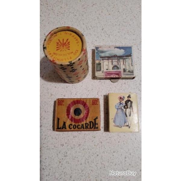 Quatre Boites d'alumettes anciennes