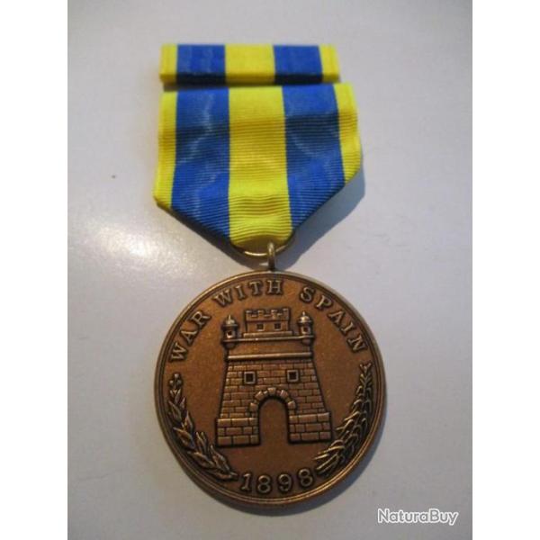 War With Spain 1898 Medal Army