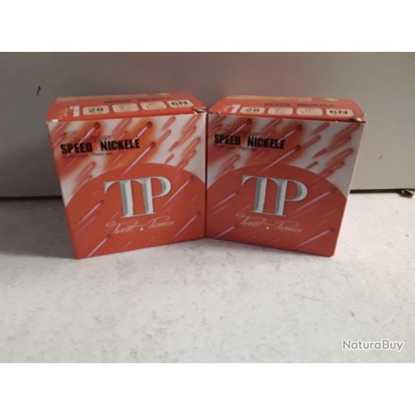 10087 LOT DE 50 CARTOUCHES TUNET PREMIER SPEED NICKELE CALIBRE 28 BJ P6 21G NEUF