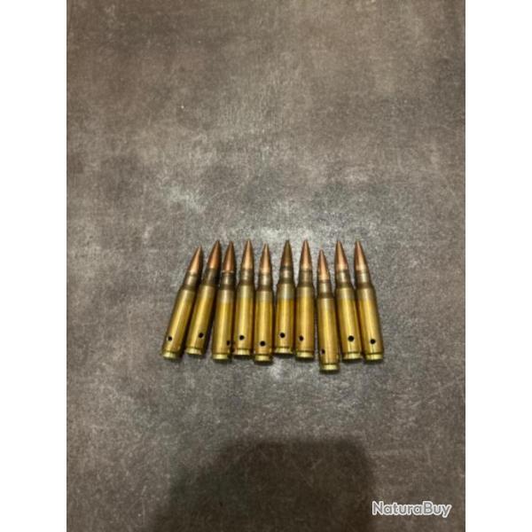 Lot de 10 cartouche munitions neutralis�e calibre 308 winchester 7,62x51