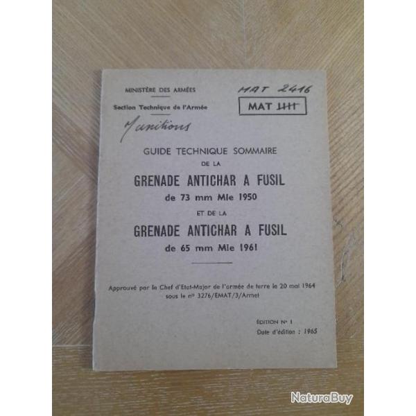 guide technique grenade antichar � fusil 73 65 mm