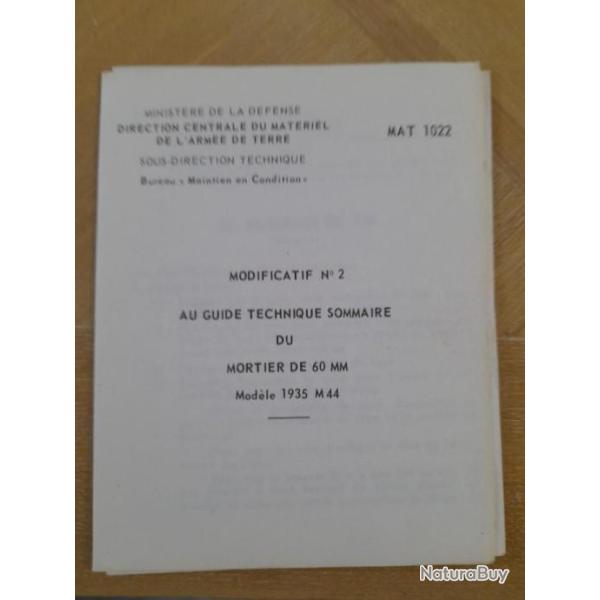 modificatif mat 1022 mortier 60mm 1935