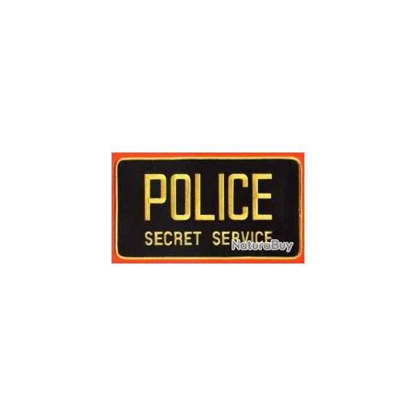 Patch dorsale Secret Service noir avec colle