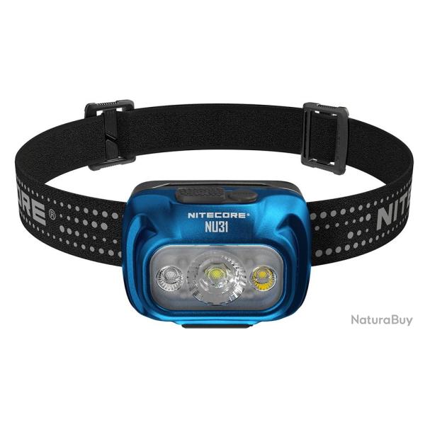 Lampe frontale nitecore NU31 bleu/noir 550lm port�e 145M rechargeable USB