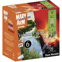 Boite de 25 cartouches cuivre doux Mary arm Volcano copper 32 cal.12/70 mm N&deg;6 32g
