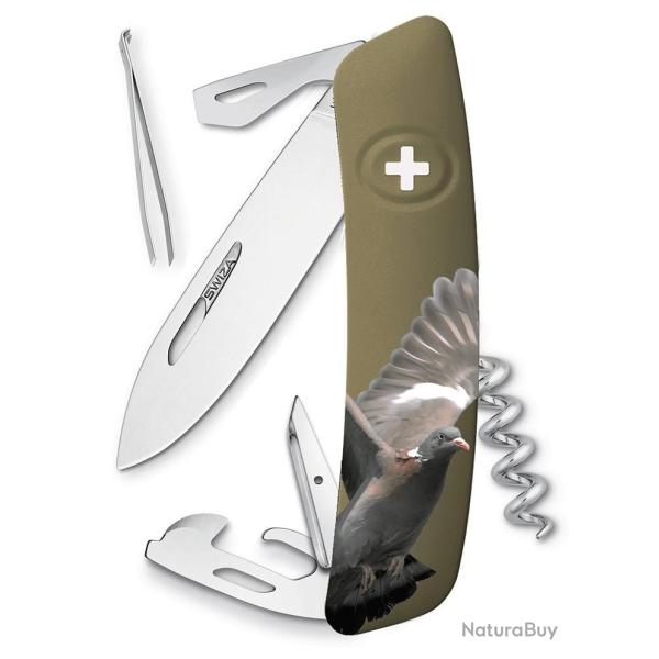 Couteau multifonctions Swiza D03 palombe Kaki 11 fonctions