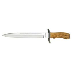Dague Joker Chamois manche bois d'olivier lame 25,5cm + &eacute;tuis cuir