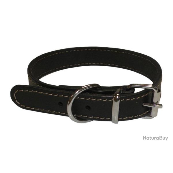 COLLIER CHIEN NOIR CUIR ECO CONECK'T