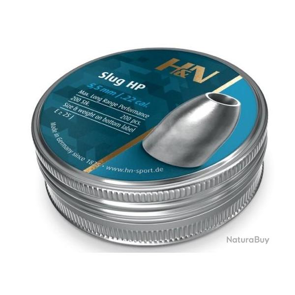 Plombs H&N slug hp cal.5.5 .217 21gr par 200