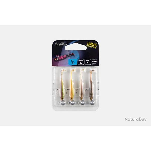 Pack Fox Rage Micro Tiddler Fast Mixed UV 5cm Par 4 5cm Green Pumpkin UV, Sun Dance UV, Wakasagi UV 