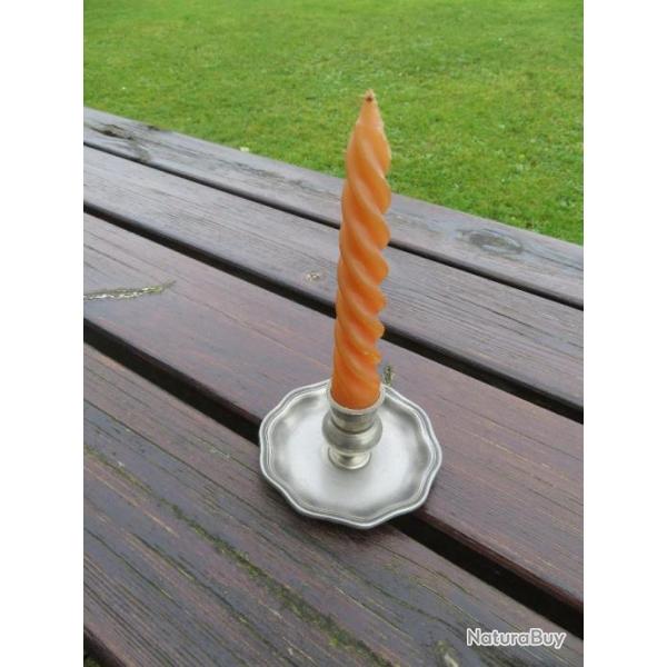 VINTAGE - Ancien bougeoir en tain de forme coupelle de type rat de cave - France (Vers 1960)