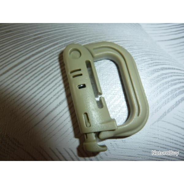 Mousqueton molle D lock - vert clair - lot de x3