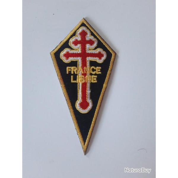 INSIGNE EN TISSU DES FORCES NAVALES FRAN�AISES LIBRES.MODELE FOND NOIR
