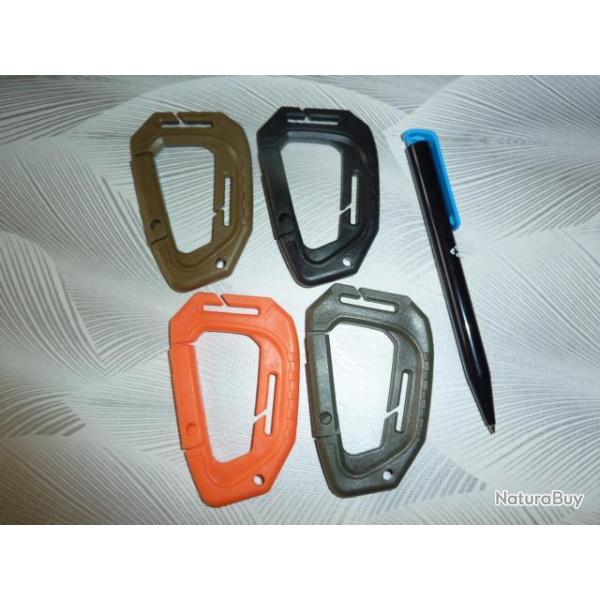 mousqueton asymetrique en abs - vert