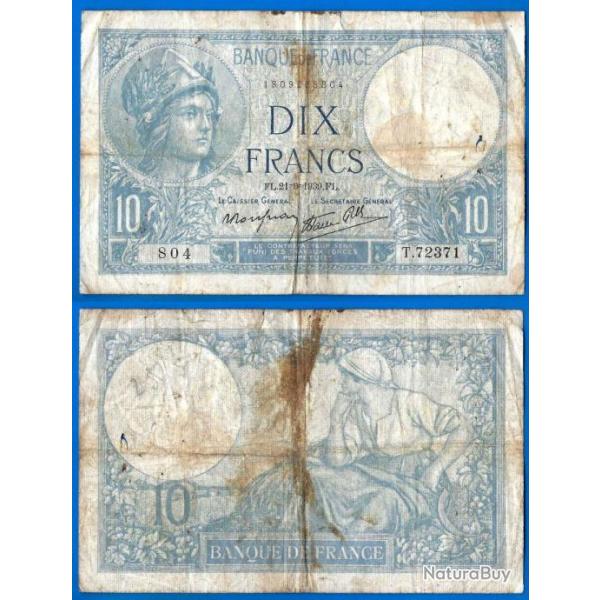 France 10 Francs 1939 Minerve Billet Franc Frcs Frs Frs