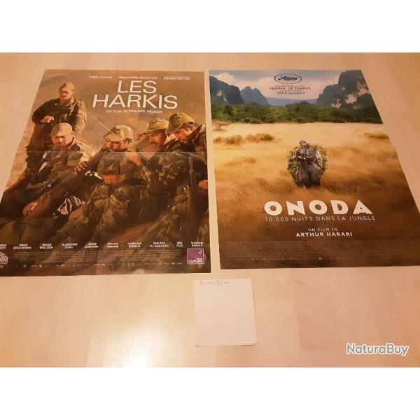 Lot de deux affiches de cin�ma  les harkis ,  onoda