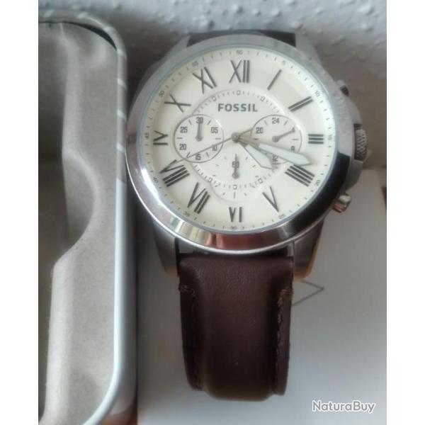 FOSSIL MULTIFONCTIONS MONTRE A QUARTZ POUR HOMME NEUVE BOITE PAPIERS