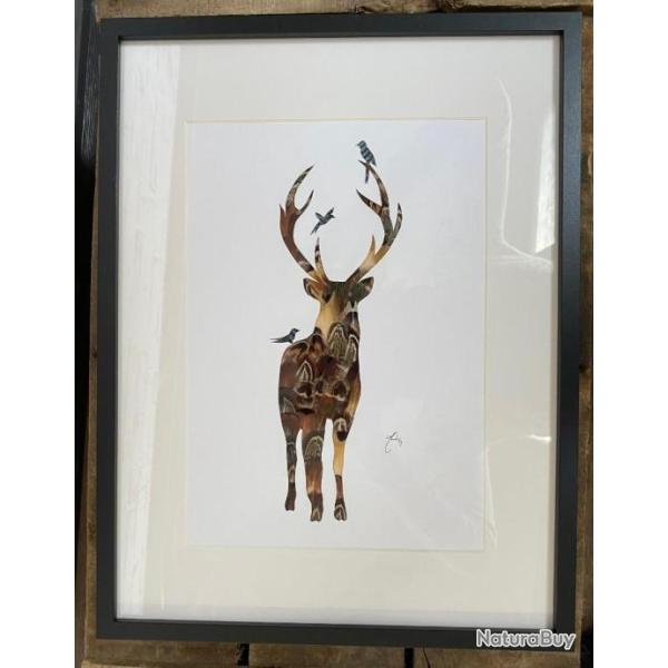 TABLEAU CERF EN PLUME