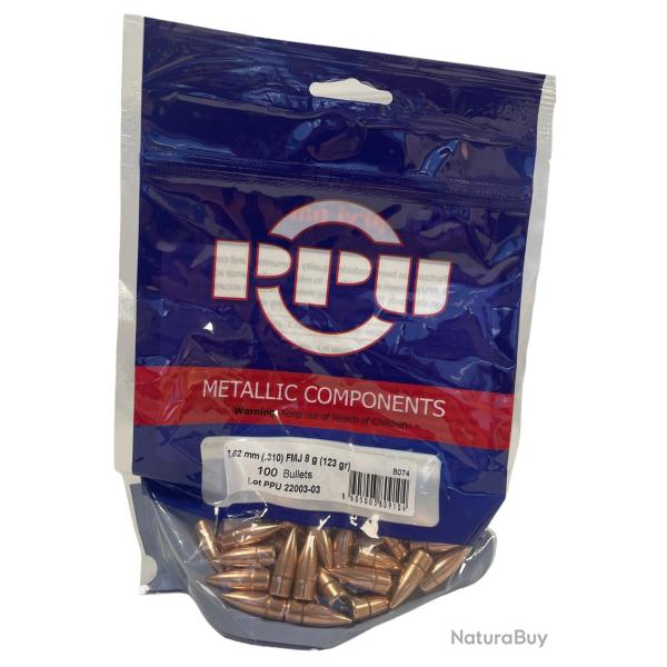 Ogives PARTIZAN .310 cal.7,62mm FMJ 123gr x100