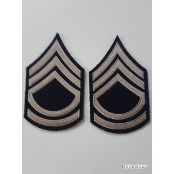 PAIRE D INSIGNES DU GRADE DE TECHNICAL SERGEANT U.S.MODELE BEIGE