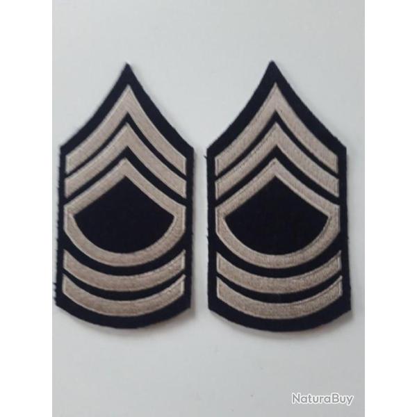 PAIRE D INSIGNES DU GRADE DE MASTER SERGEANT U.S.MODELE BEIGE