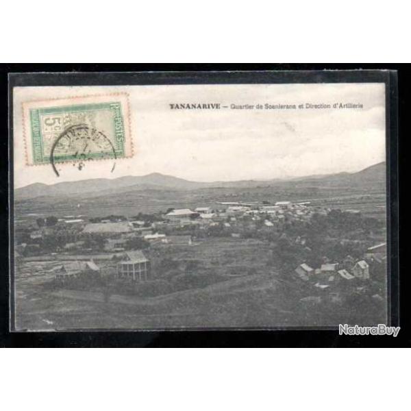 madagascar tananarive  quartier de soanierana st direction d'artillerie carte postale ancienne , cpa