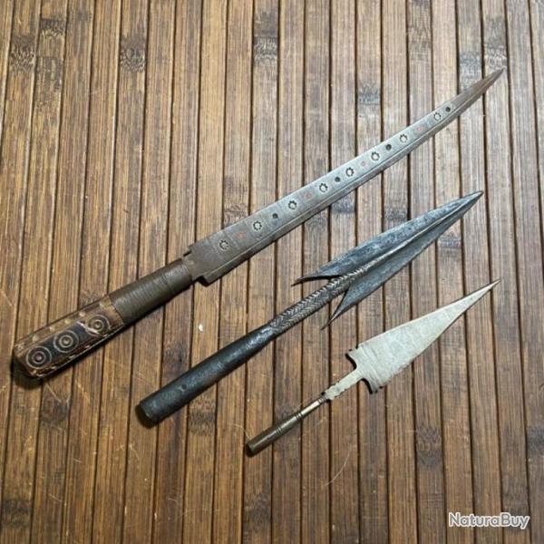 LOT AFRIQUE : POIGNARD , FL�CHE, LANCE