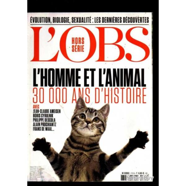 l'homme et l'animal 30000 ans d'histoire l'obs hors-s�rie 94 de 2017