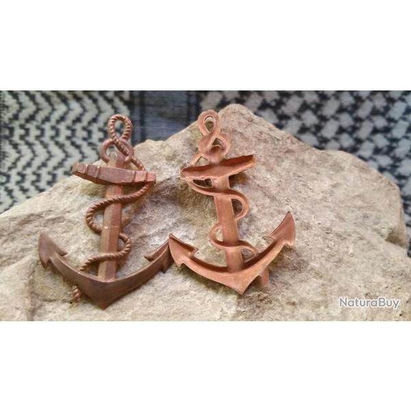Ancre de  marine en laiton -  Hauteur : 55 mm ( Pr�sentation recto/verso de l'ancre ) SK1