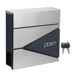 Bo&icirc;te aux lettres murale avec porte-journaux cl&eacute;s facile &agrave; installer design moderne gris anthracite