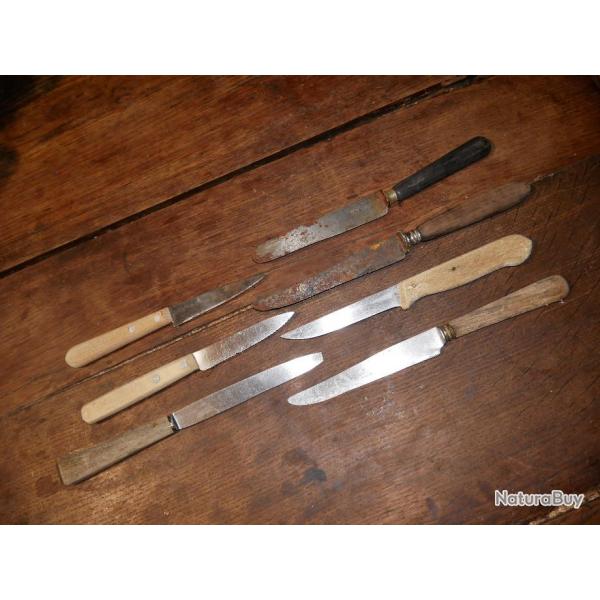 Lot de 7 couteaux anciens divers
