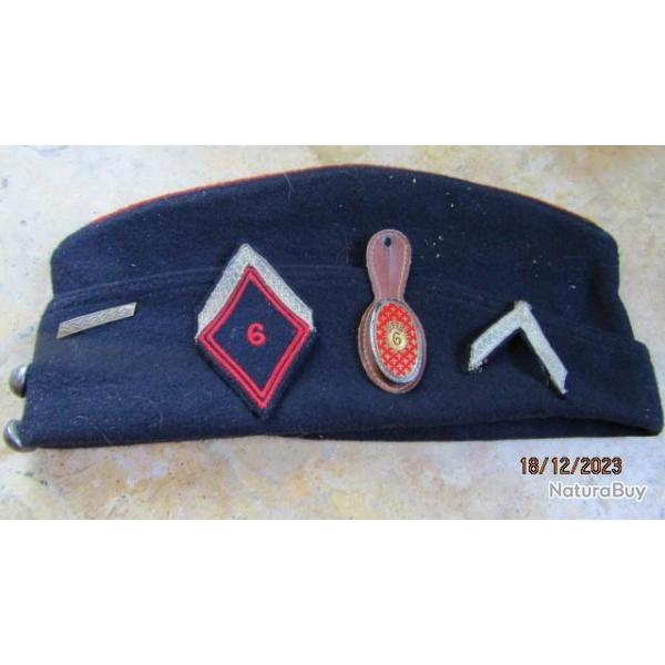 bonnet guerre Alg�rie 6� r�giment de Dragons cavalerie ABC char +insigne DP guillo +grades+ins mod45