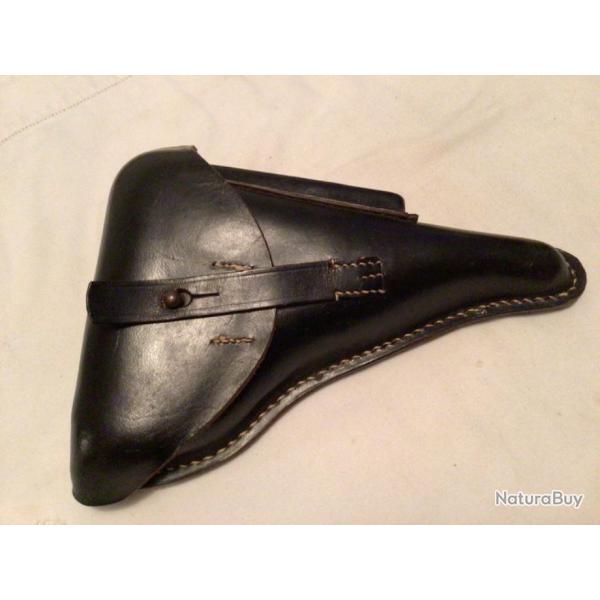 HOLSTER CUIR NOIR LUGER P08 POLICE