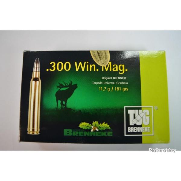 1 BOITE DE 20 BALLES BRENNEKE  CALIBRE 300 WM  TUG 11.7 G / 181 GR   NEUVE