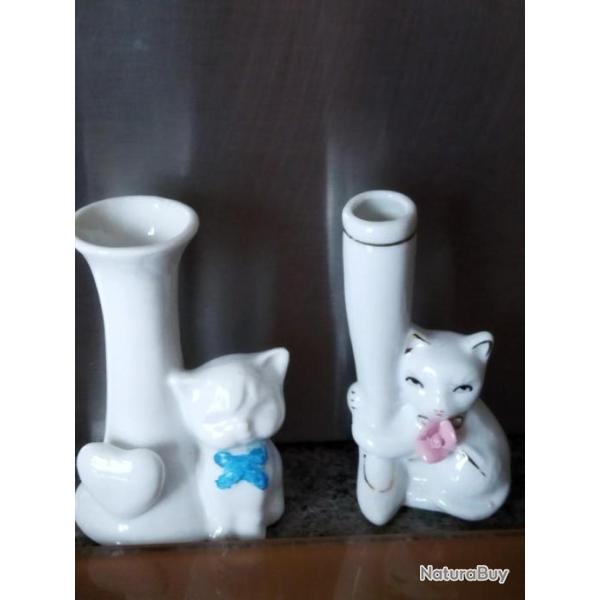 Mini vases d�cor chats