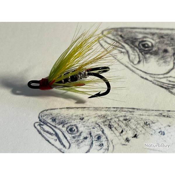 mouche saumon modle Pompier numro 10 hameon double