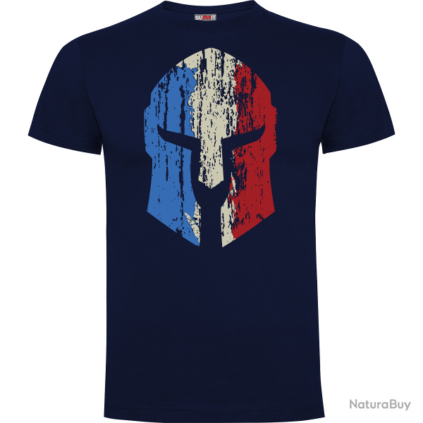 Tee shirt Spartan logo tricolore Couleur Marine
