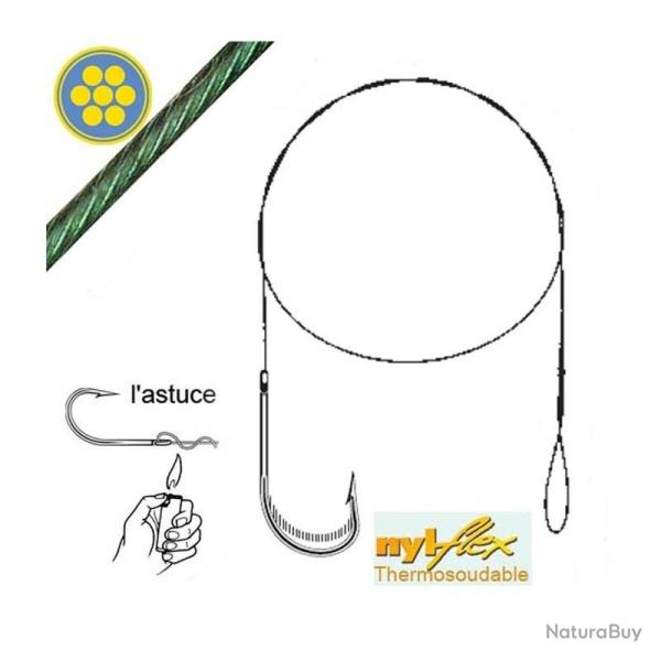 BAS DE LIGNE ACIER NYLFLEX HAMECON SIMPLE 7kg - H4