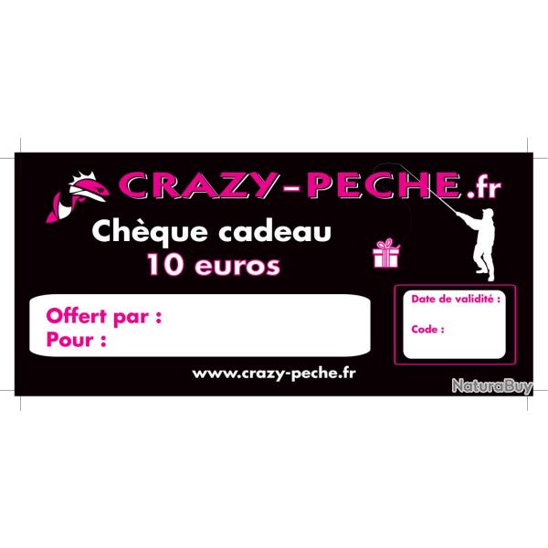 Ch�que cadeau Crazy-peche.fr 10&euro;