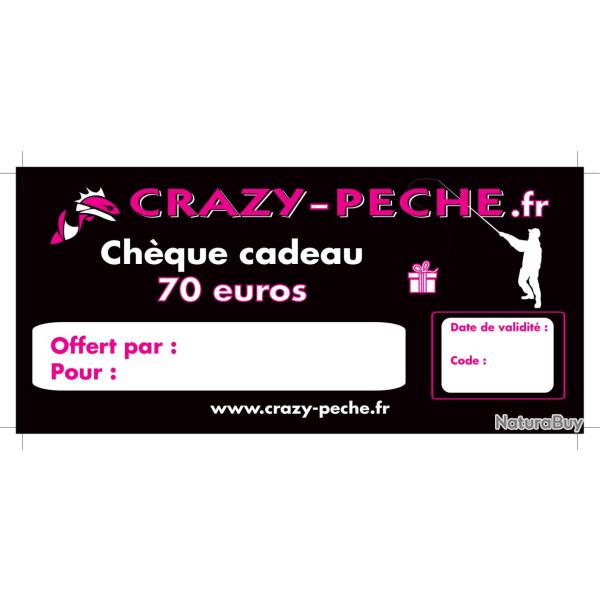 Ch�que cadeau Crazy-peche.fr 70&euro;