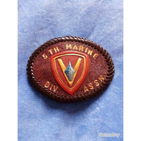 BOUCLE DE CEINTURE CUIR 5�ME DIVISION DE US MARINE