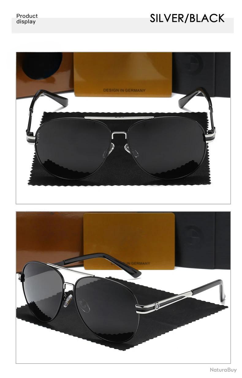Lunettes De Soleil Polarisées BMW Pour Homme - Verres UV400 - Monture Aluminium Noire