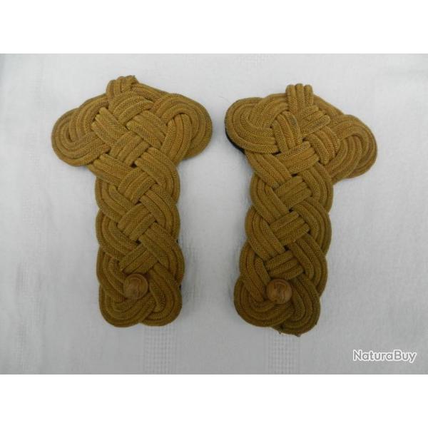paire d'�paulettes pattes d'�paules militaires officier d'aviation en cannetille tress�e