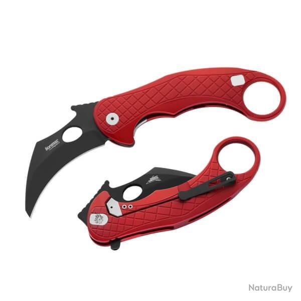 LE1A.RB Couteau pliant Lionsteel Karambit gamme "L.E.ONE" aluminium rouge